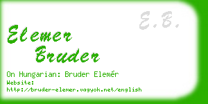 elemer bruder business card